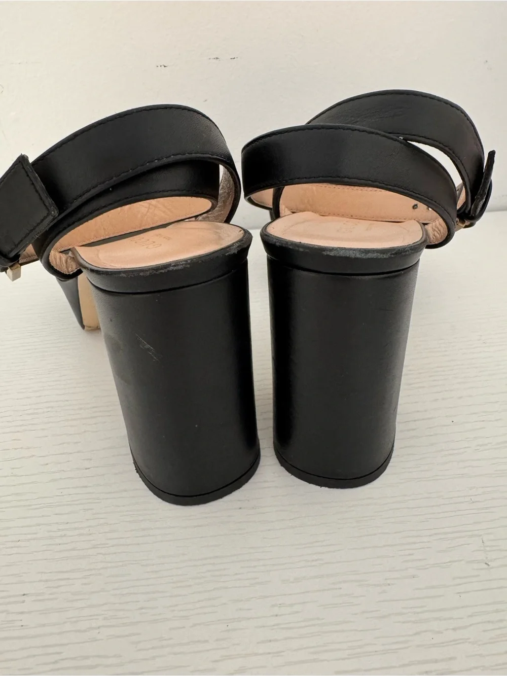Gucci GG Marmont Lifford Black Platform Block Sandals Leather EU 36 US 6 Heels